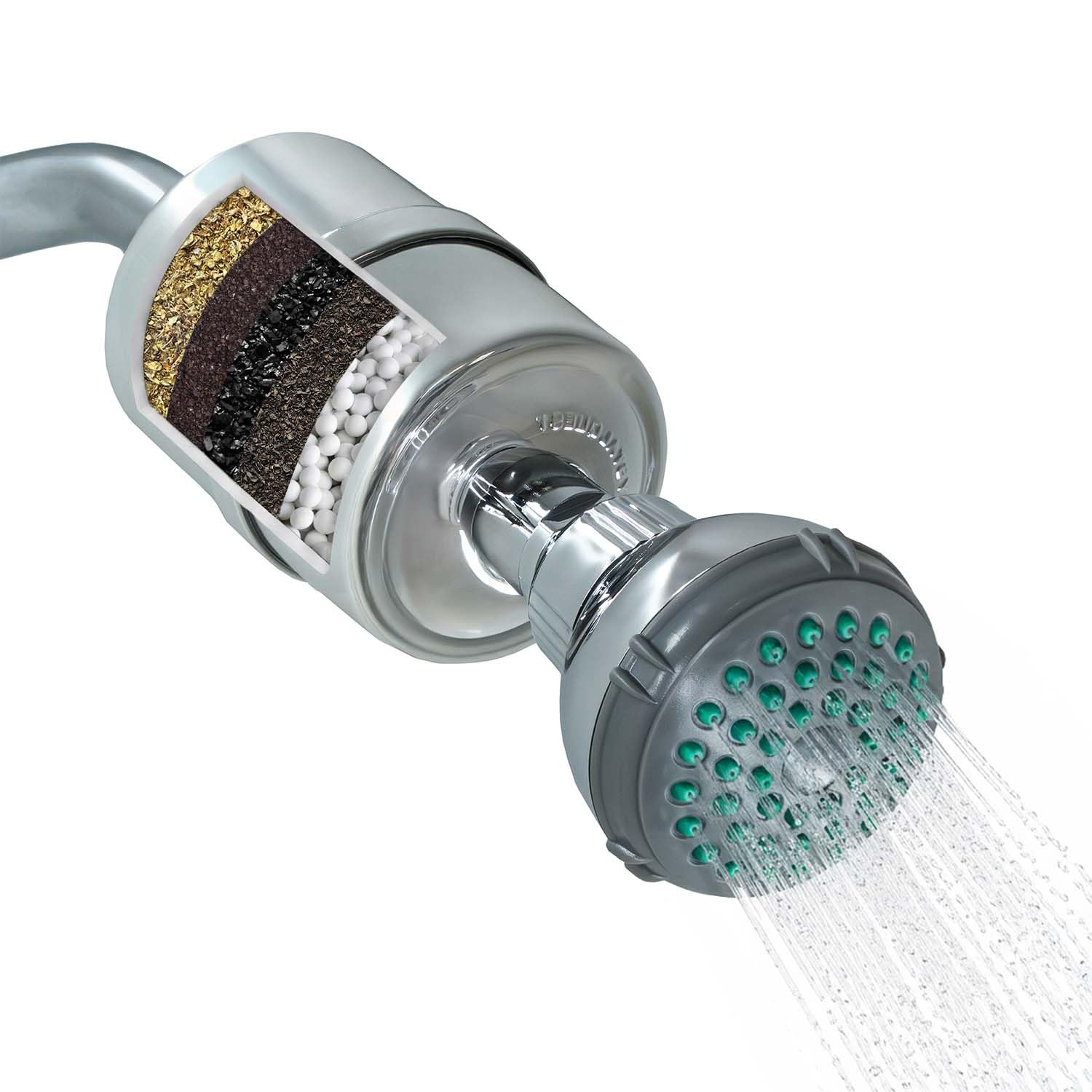 Crystal Quest Shower Filter with Head, Shower Head Filter for Hard